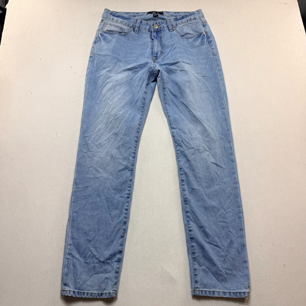Forever 21 Jeans Women Size 33 Light Blue Excellent Slim Straight Leg Denim